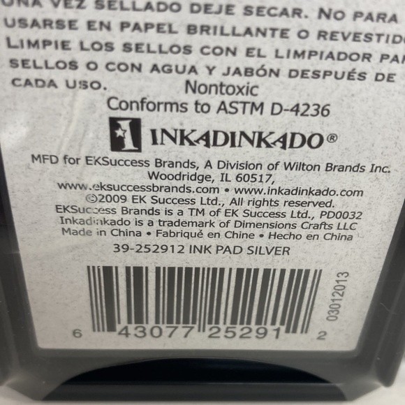 Inkadinkado Pigment Based Ink Stamp Pad Silver Set of 3 Crafts - Picture 8 of 13